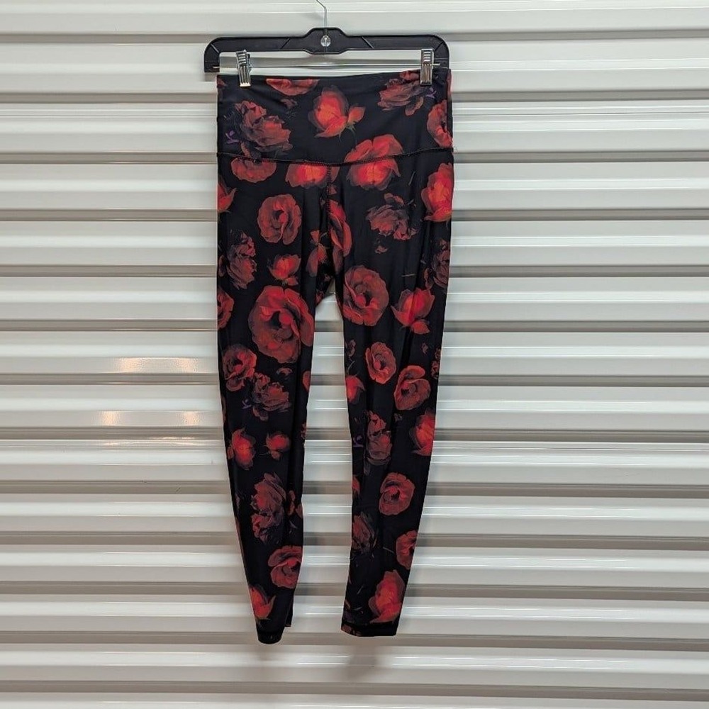 Dark Academia Rose Floral leggings Victoria Sport Goth Athleisure Gymcore Medium